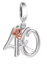 Load image into Gallery viewer, Birthday 21 -60 Years old Rose Dangle Charm