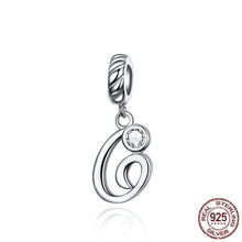 Load image into Gallery viewer, 925 Sterling Silver CZ Alphabet Letter A-Z Dangle Charm