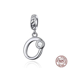 Load image into Gallery viewer, 925 Sterling Silver CZ Alphabet Letter A-Z Dangle Charm