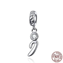 Load image into Gallery viewer, 925 Sterling Silver CZ Alphabet Letter A-Z Dangle Charm