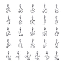 Load image into Gallery viewer, 925 Sterling Silver CZ Alphabet Letter A-Z Dangle Charm