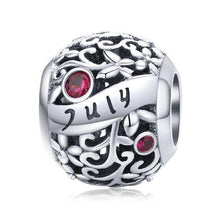 Load image into Gallery viewer, 925 Sterling Silver Birthstone and Birthmonth Bead