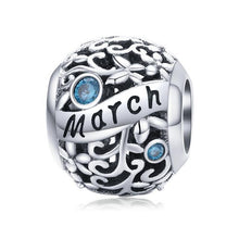 Load image into Gallery viewer, 925 Sterling Silver Birthstone and Birthmonth Bead