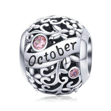 Load image into Gallery viewer, 925 Sterling Silver Birthstone and Birthmonth Bead