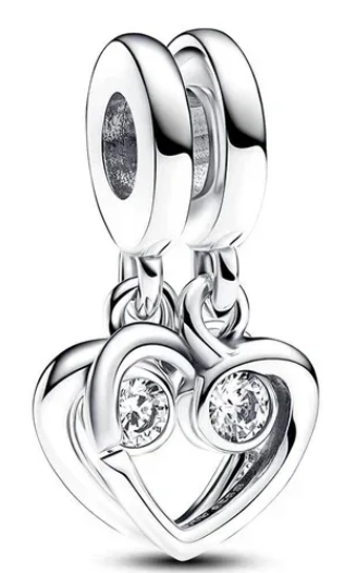 Two Hearts Dangle Charm