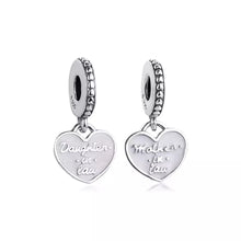 Load image into Gallery viewer, 925 Sterling Silver Mother and Daughter in Law Split Heart SET Dangle Charm
