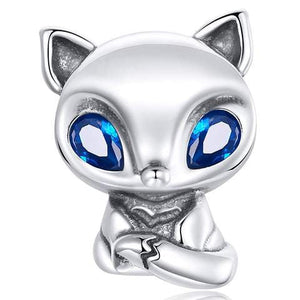 Baby Blue Eyed Fox Bead Charm