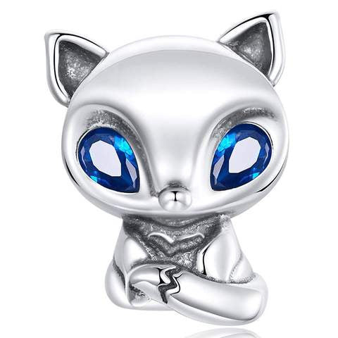 Baby Blue Eyed Fox Bead Charm