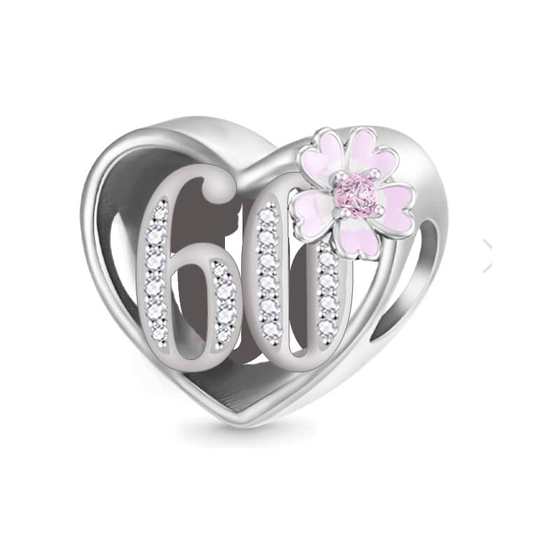 925 Sterling Silver 60 Birthday Charm
