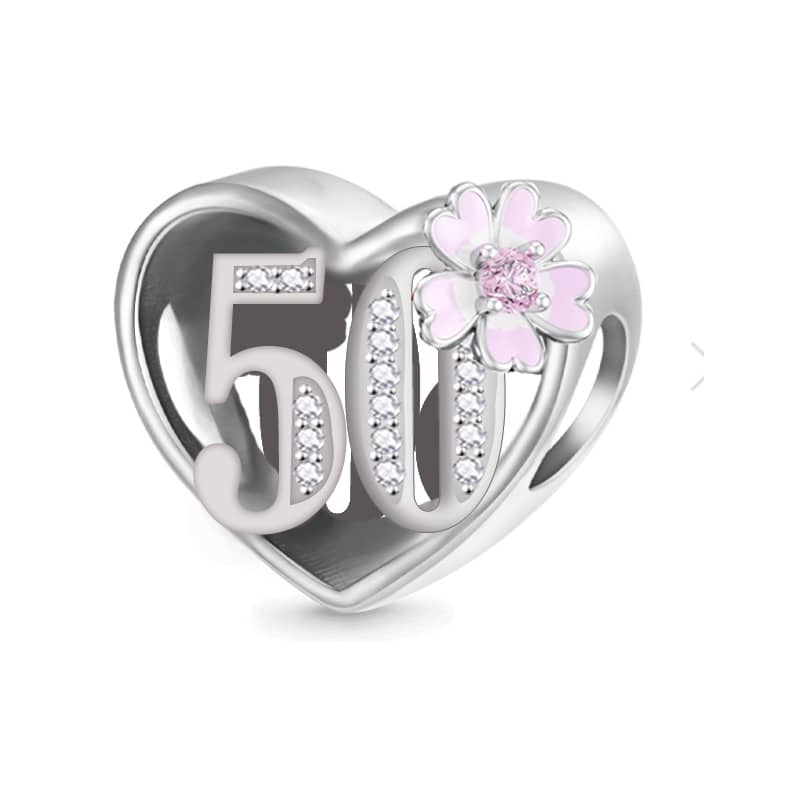 925 Sterling Silver 50 Birthday Charm