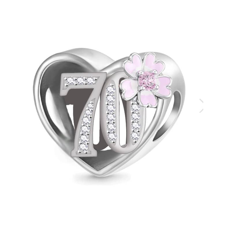 925 Sterling Silver 70 Birthday Charm