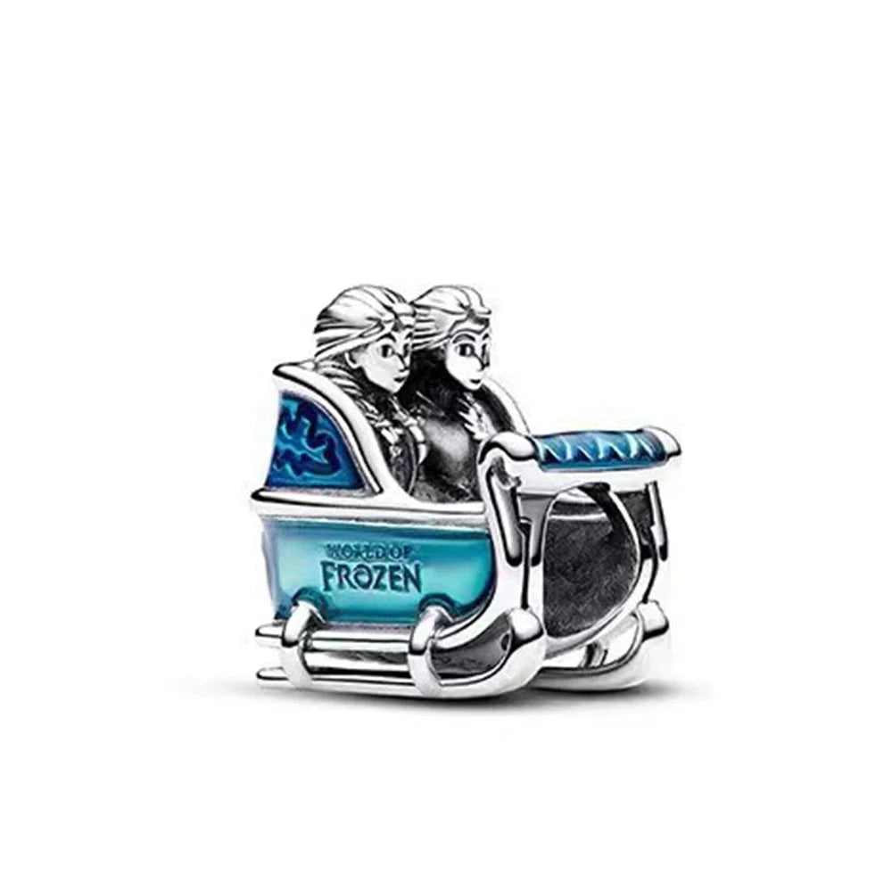 Blue Enamel Frozen Sleigh Bead Charm