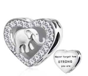 Elephant Strong Heart Charm