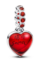 Load image into Gallery viewer, Heart Murano  Double Dangle Charm

