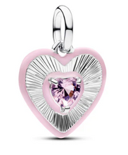 Load image into Gallery viewer, Pink Heart Medallion Charm
