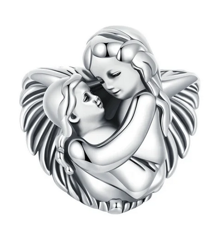 Mother and Daughter Heart Charm