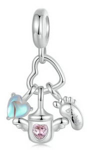 Baby Bottle Set Dangle Charm