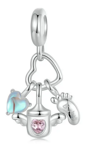 Baby Bottle Set Dangle Charm