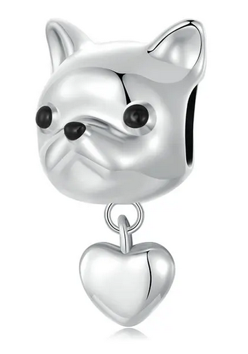 Bulldog With Heart-shaped Charm