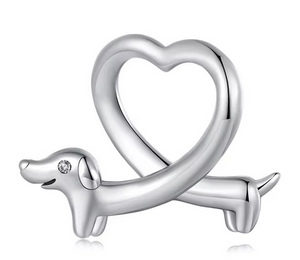 Dachshund Heart Charm