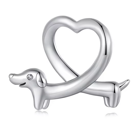 Dachshund Heart Charm