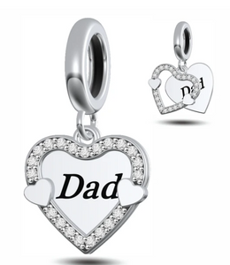 Dad Heart Dangle Charm