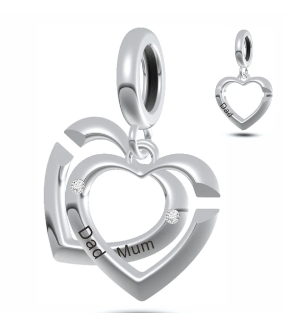 I Love You Mum Dad Dangle Charm