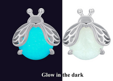 Load image into Gallery viewer, 925 Sterling Silver Glow-in-the-dark Firefly Stud Earrings Earrings
