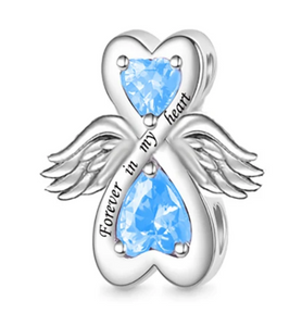 Blue CZ Infinity "Forever in my Heart" Charm