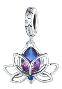 Purple Flower Dangle Charm
