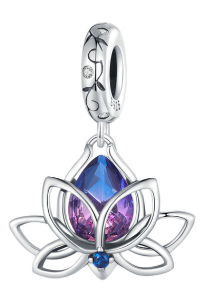 Purple Flower Dangle Charm