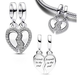 Friends to the End Heart Dangle Charm