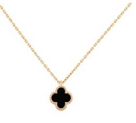 Clover Black Gold Necklace