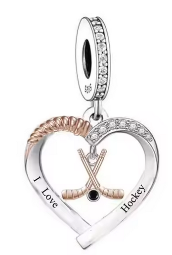 Love Hockey Dangle Charm