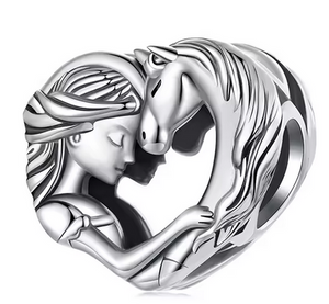 Girl & Horse Heart Charm