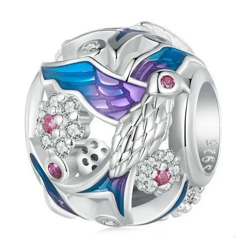Colorful Enamel Kingfisher Charm