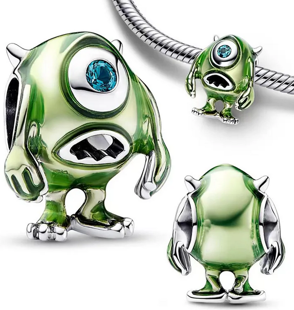 925 Sterling Silver Monster Inc Mike Wazowski Charm