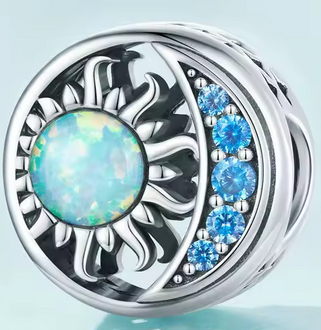 Opal Sun & Moon Charm