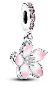 Pink Flower Dangle Charm