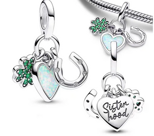 Clover,Heart & Horseshoe Dangle Charm