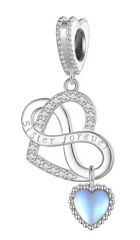 Infinity Sister Heart Charm