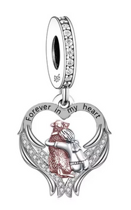 Dog Heart Wing Dangle Charm