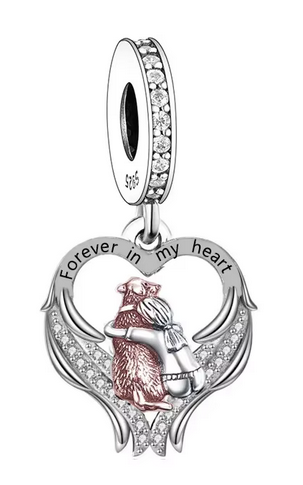 Dog Heart Wing Dangle Charm