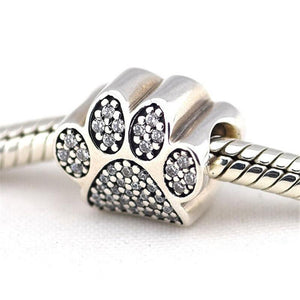 CZ dog paw print Charm