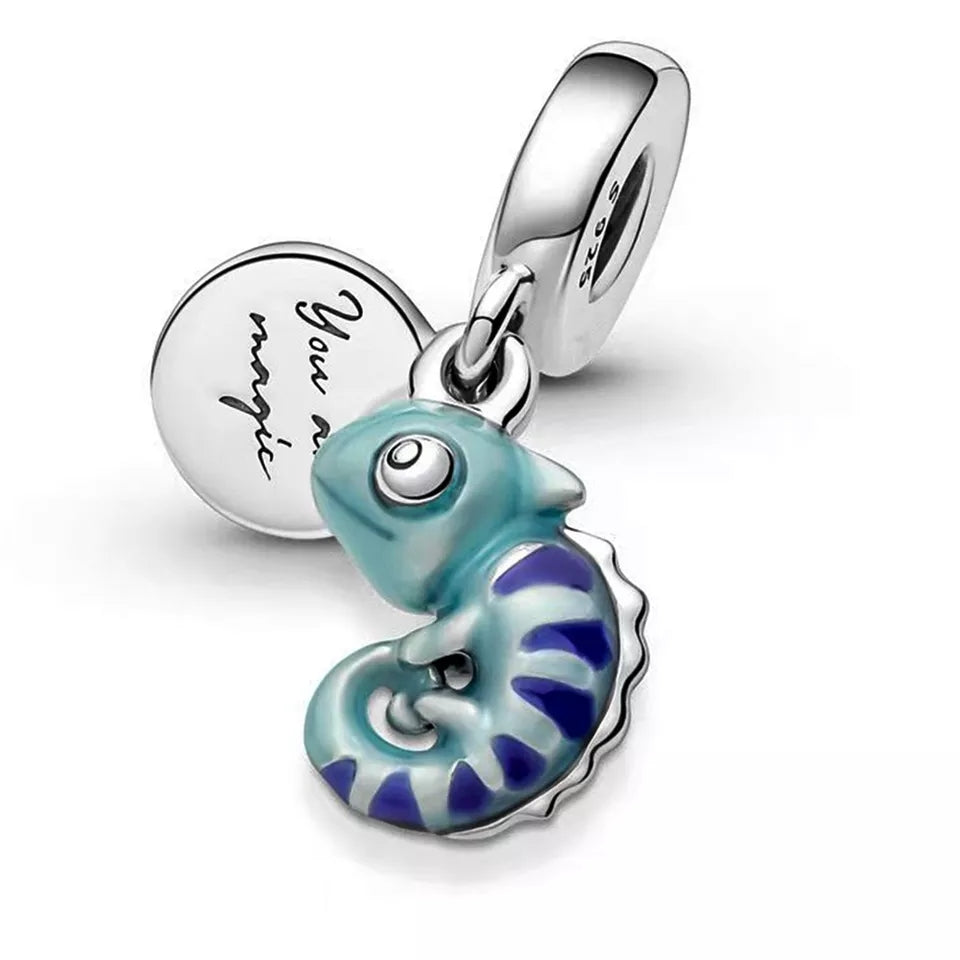 925 Sterling Silver Chameleon Bead Charm