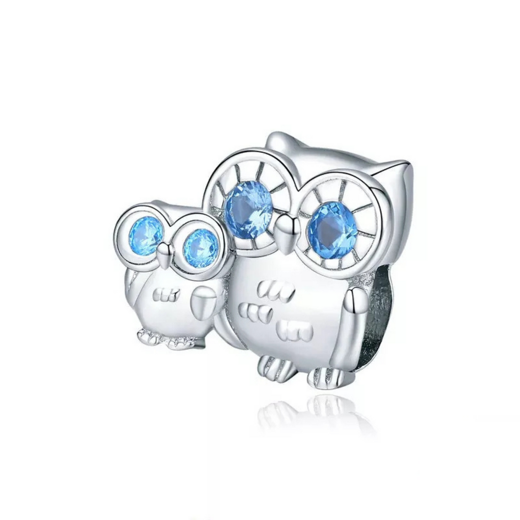 925 Sterling Silver mother Owl Bead Charm
