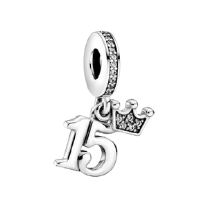 925 Sterling Silver 15 Birthday Dangle Charm