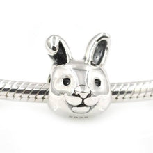 Load image into Gallery viewer, 925 Sterling Silver Rabbit Face Bead Charm
