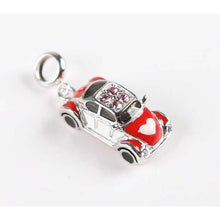 Load image into Gallery viewer, 925 Sterling Silver Cute Beetle Car CZ Dangle Charm
