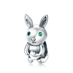 925 Sterling Silver Tiny Bunny Bead Charm